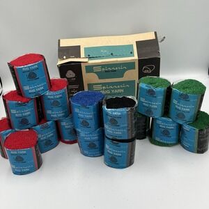 Spinnerin Wool Rug Yarn Box 16 1 Oz Precut Latch Hook Multi Colors Vintage New